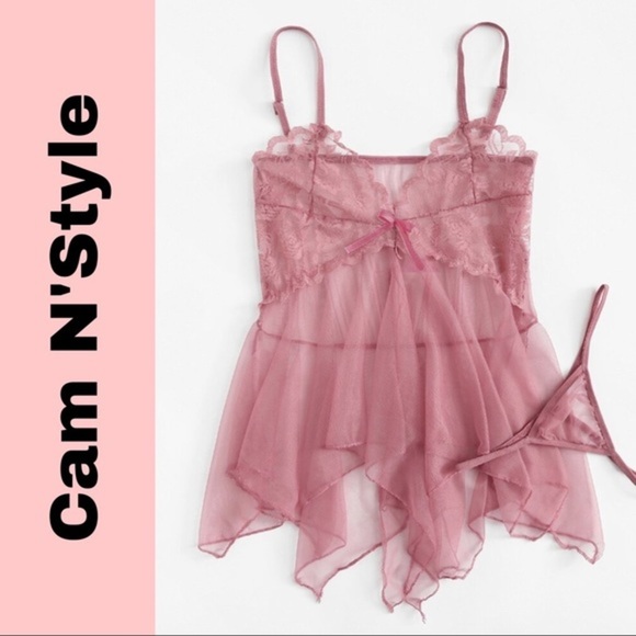 Other - New Sexy Pink Sheer Lace Babydoll Slips​